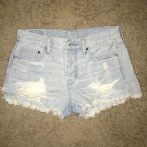american eagle high waisted jean shorts